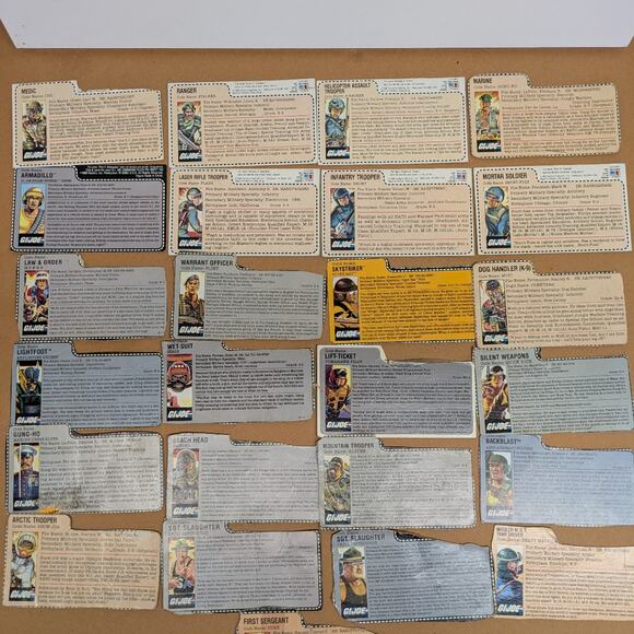 Vintage GI Joe File Cards 1980s Hasbro - Cut & Uncut - Lot of 25